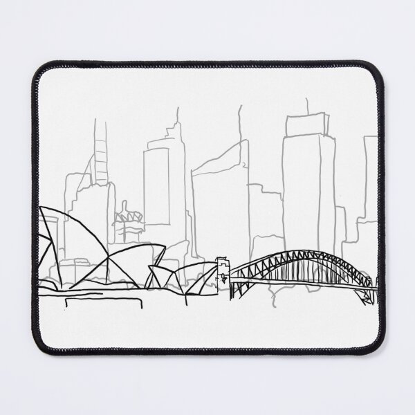 Item preview, Sydney Skyline black and white outline designed and sold by GirlWander12.