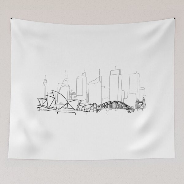 Item preview, Sydney Skyline black and white outline designed and sold by GirlWander12.
