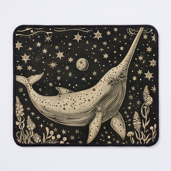 Item preview, Narwhal Block Print designed and sold by wyntera.