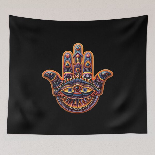 Artikelvorschau, Trippy Ornate Hamsa Hand With Hindu Influences entworfen und verkauft von Yogimeister.