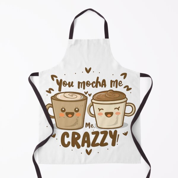 Item preview, You Mocha Me Crazy: Cute Kawaii Character with Smiling Mugs and Heart Decor designed and sold by HahaHandlesHub.