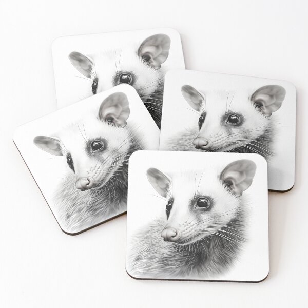 Item preview, Black and White Opossum Pencil Drawing designed and sold by Pencil-Art.