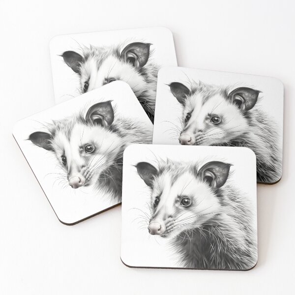 Item preview, Black and White Opossum Pencil Drawing designed and sold by Pencil-Art.