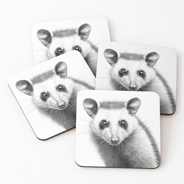 Item preview, Black and White Opossum Pencil Drawing designed and sold by Pencil-Art.