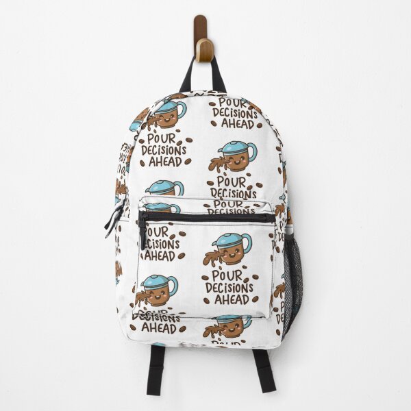 Item preview, "Pour Decisions Ahead: Cute Kawaii Character Pouring Coffee with Coffee Bean Decor designed and sold by HahaHandlesHub.