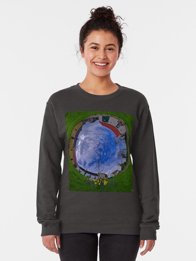 Alternate view of Hanna's Close, County Down (Sky In) Pullover Sweatshirt