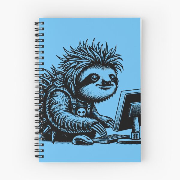 Item preview, Punk Rock Goth Sloth on Computer Vintage Style	 designed and sold by dreamsagellc.