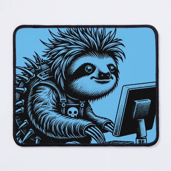 Item preview, Punk Rock Goth Sloth on Computer Vintage Style designed and sold by dreamsagellc.