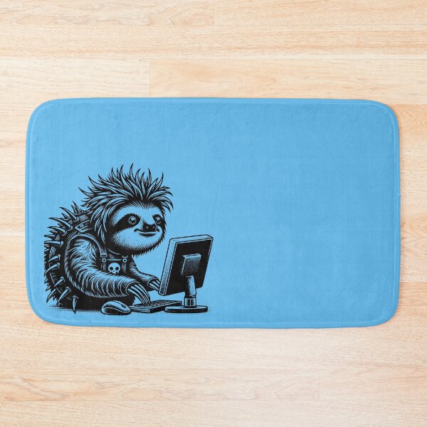 Item preview, Punk Rock Goth Sloth on Computer Vintage Style	 designed and sold by dreamsagellc.