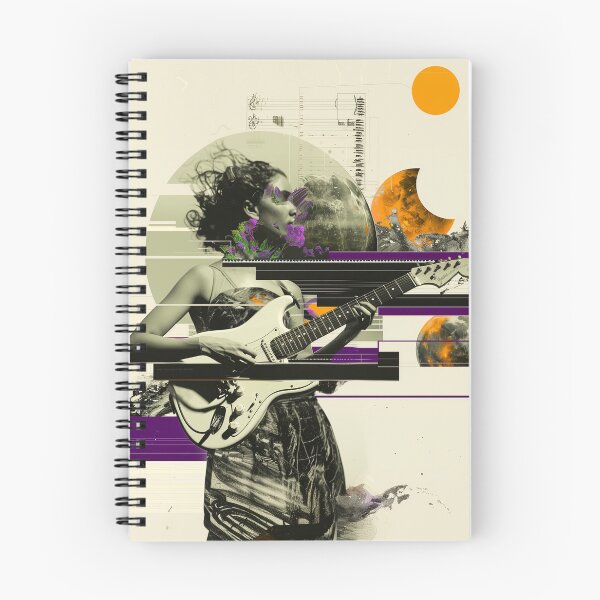 Item preview, Cosmic Melody: A Surreal Guitarist Collage designed and sold by Mystikos Art.