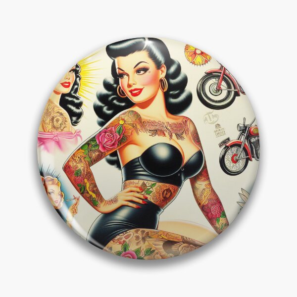 Item preview, Hot Tattooed Pin-up designed and sold by PulpVintage.