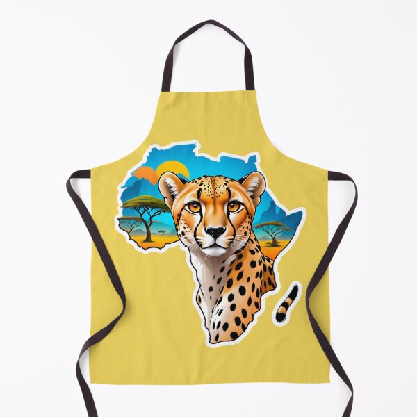 Artikelvorschau, Map Of Africa With A Cheetah entworfen und verkauft von TheArtOfPat.