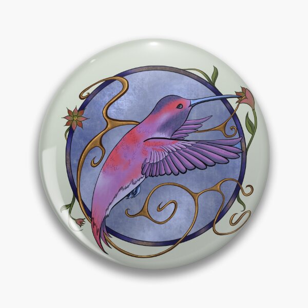 Item preview, Art Nouveau Hummingbird designed and sold by GStouderArt.