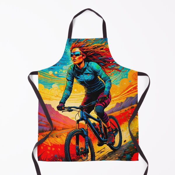 Item preview, Radiant Rush: Bright MTB Woman Rider Shredding Trails designed and sold by GrizzlyCollective.