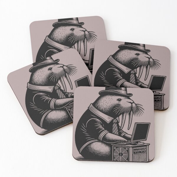 Item preview, Punk Rock Goth Walrus on Computer Vintage Style designed and sold by dreamsagellc.