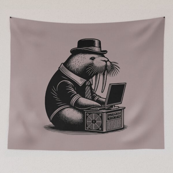 Item preview, Punk Rock Goth Walrus on Computer Vintage Style designed and sold by dreamsagellc.