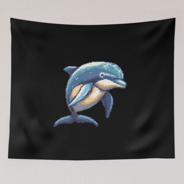 Aperçu de l'œuvre Artistry Dolphin Pixelisé créée et vendue par CUTEDOGGIEZ.