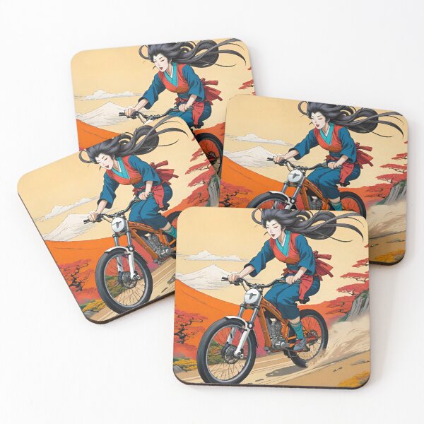 Item preview, Trailblazing Elegance: Geisha Gliding Down Japanese Trails designed and sold by GrizzlyCollective.