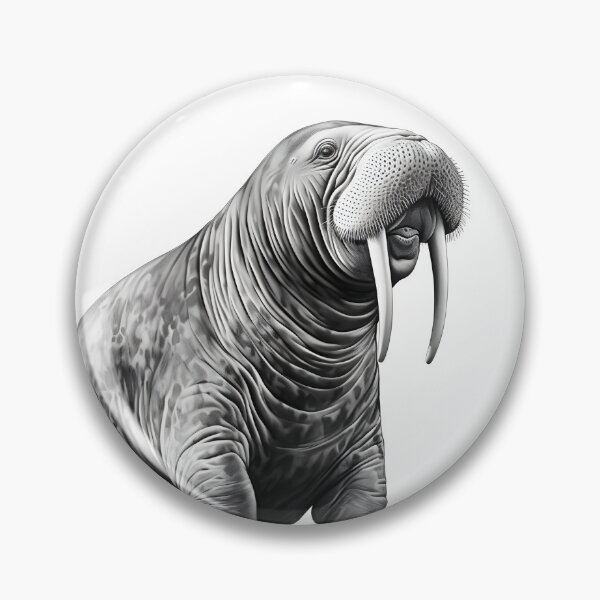 Item preview, Black and White Walrus Pencil Drawing designed and sold by Pencil-Art.