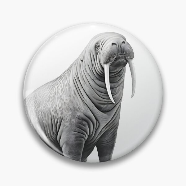 Item preview, Black and White Walrus Pencil Drawing designed and sold by Pencil-Art.