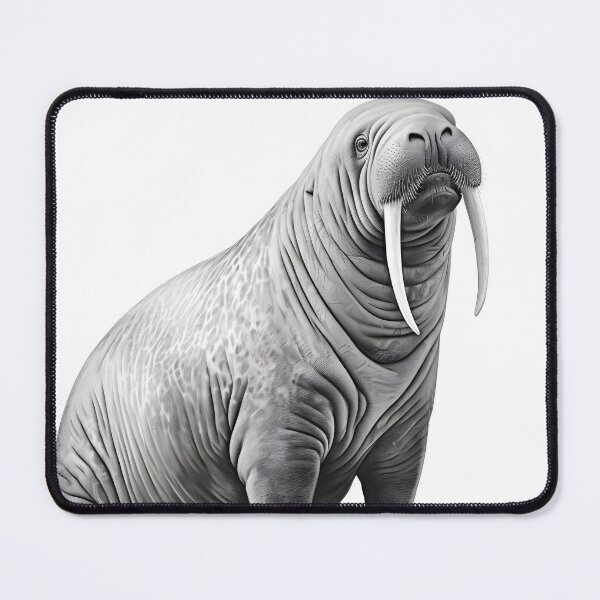 Item preview, Black and White Walrus Pencil Drawing designed and sold by Pencil-Art.