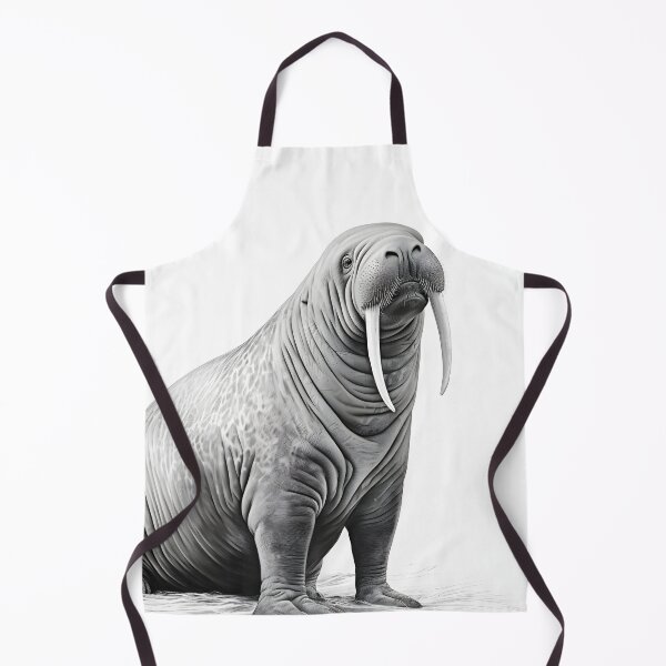 Item preview, Black and White Walrus Pencil Drawing designed and sold by Pencil-Art.