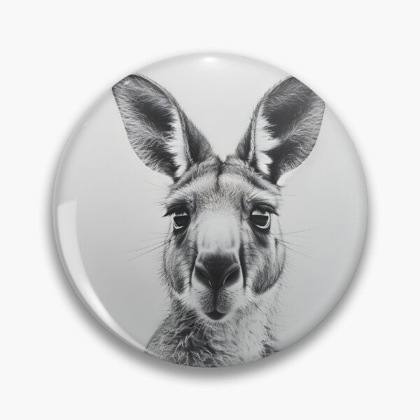 Item preview, Black and White Kangaroo pencil drawing designed and sold by Pencil-Art.