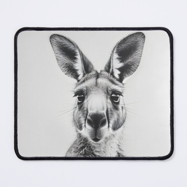 Item preview, Black and White Kangaroo pencil drawing designed and sold by Pencil-Art.