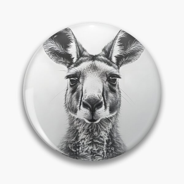 Item preview, Black and White Kangaroo pencil drawing designed and sold by Pencil-Art.