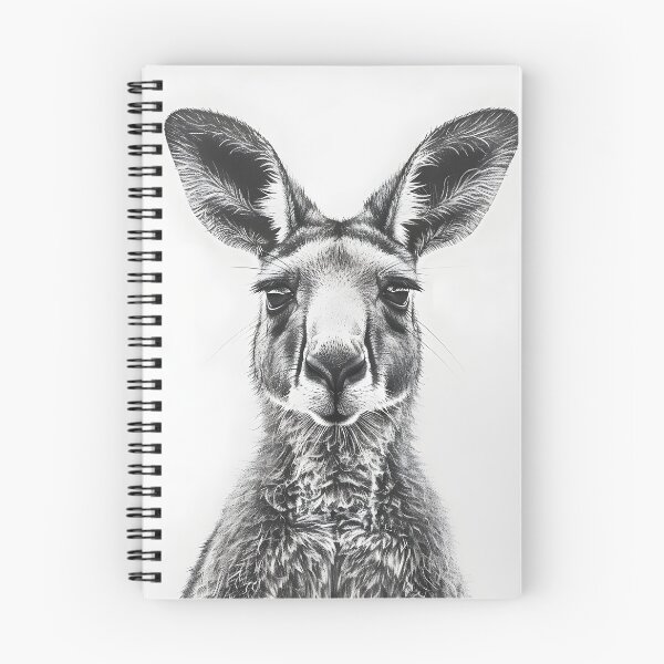 Item preview, Black and White Kangaroo pencil drawing designed and sold by Pencil-Art.