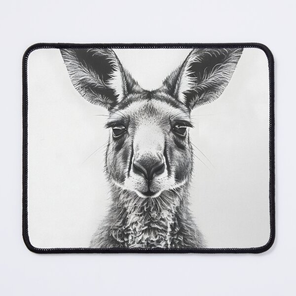 Item preview, Black and White Kangaroo pencil drawing designed and sold by Pencil-Art.