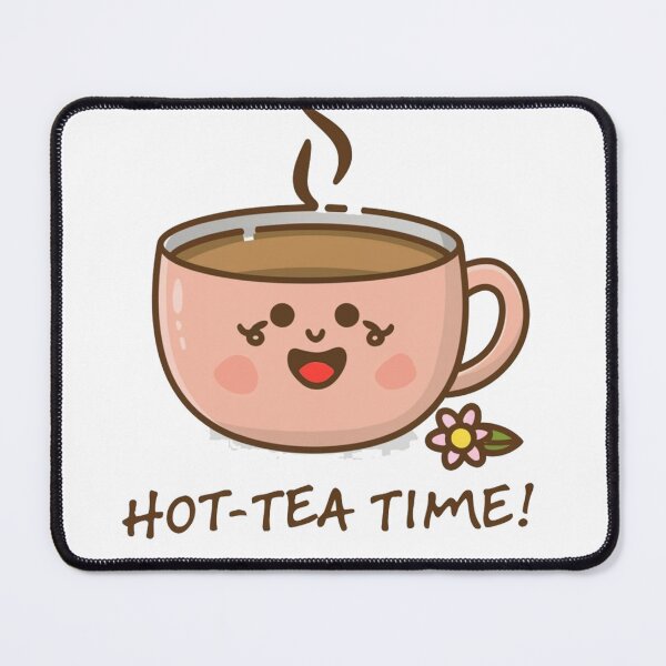 Item preview, Hot Tea Time: Cute Kawaii Mug Character with Smile and Message designed and sold by HahaHandlesHub.
