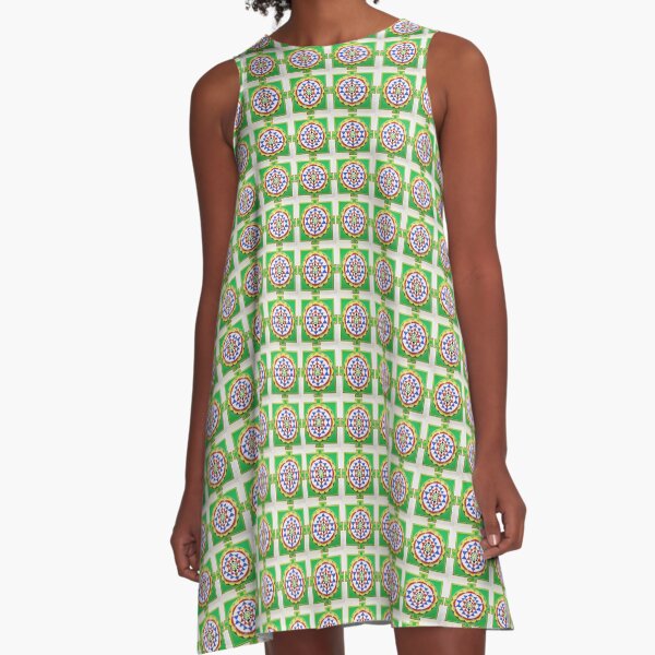Sri Yantra Goddess Lalita Sundari A-Line Dress