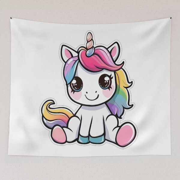Item preview, Kawaii Chibi Rainbow Baby Unicorn  designed and sold by KawaiiArtStyle.