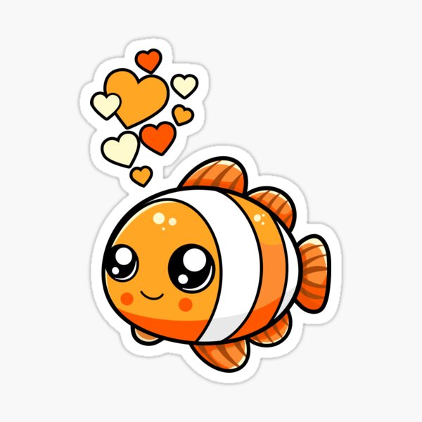 Item preview, Cute Clownfish With Hearts designed and sold by eternallygifted.