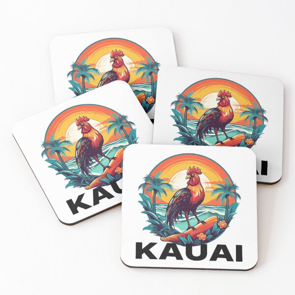 Item preview, Kauai Hawaii - Rooster (with Black Lettering) designed and sold by VelvetRoom.