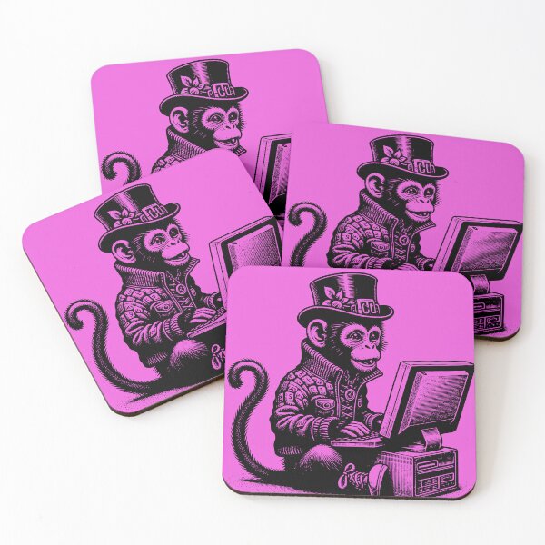 Item preview, Punk Rock Goth Monkey on Computer Vintage Style		 designed and sold by dreamsagellc.