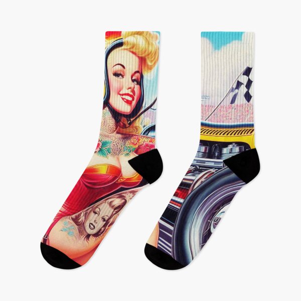 Item preview, Vintage Racing Pin-up designed and sold by PulpVintage.
