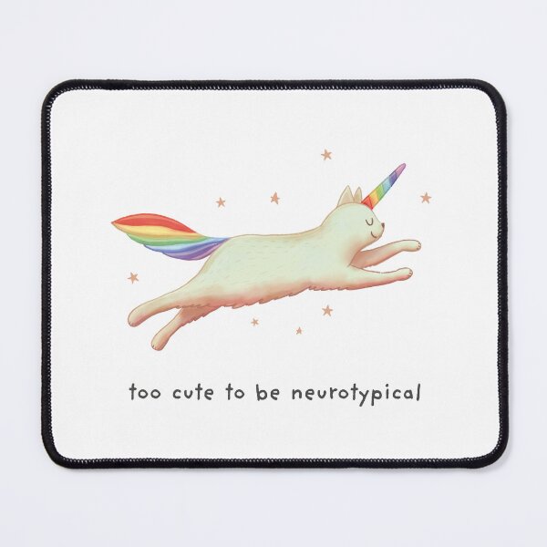 Item preview, Too cute to be neurotypical with Unicorn Cat Gift for cat lovers designed and sold by GosiaArtGarden.