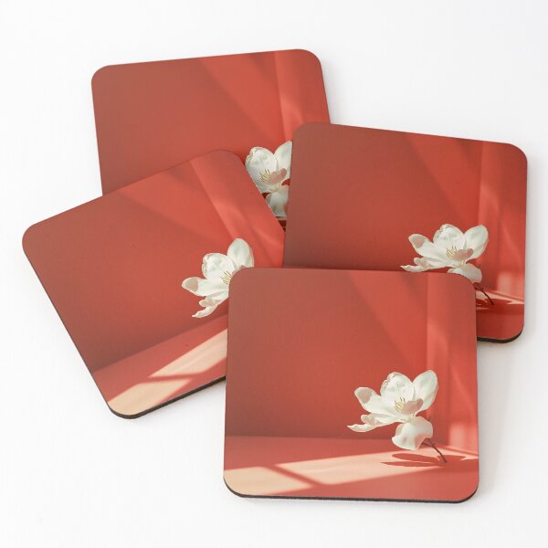 Item preview, Single white flower in a red room minimalist print designed and sold by dcrc.