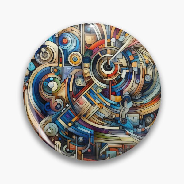 Item preview, Orchestration of Abstract Forms in Mechanical Harmony Canvas designed and sold by ArtComixHaven.