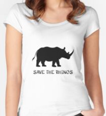 Save the Rhinos Women's Fitted Scoop T-Shirt