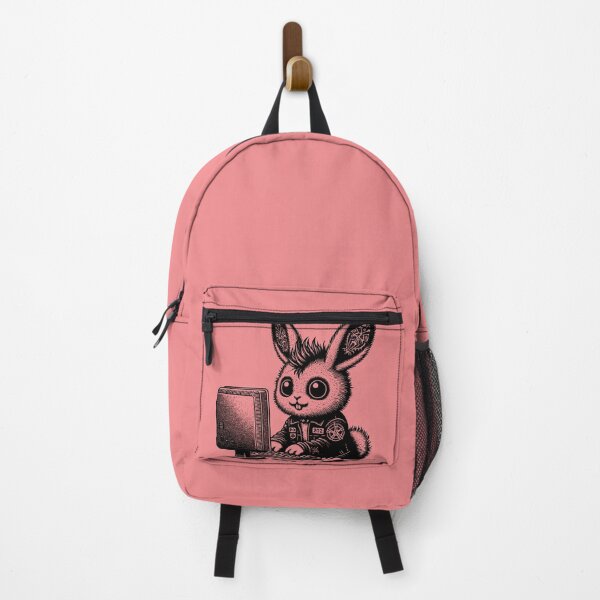 Item preview, Punk Rock Goth Bunny on Computer Vintage Style	 designed and sold by dreamsagellc.