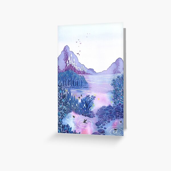 Item preview, Fairytale landscape with castle and mountains designed and sold by Carrot Faery Art.