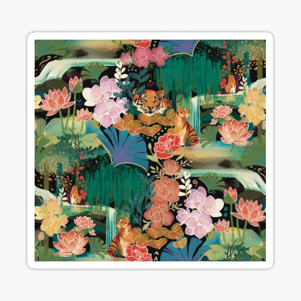 Item preview, Tropical Tiger pattern  designed and sold by Sophersgreen.
