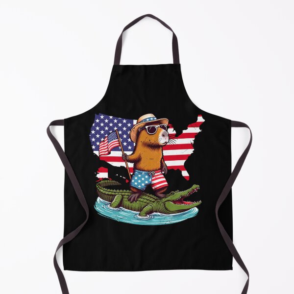 Item preview, Capybara 4th of July | Funny American Capybara with Friend Crocodiles designed and sold by JUSTBEELEGANT.