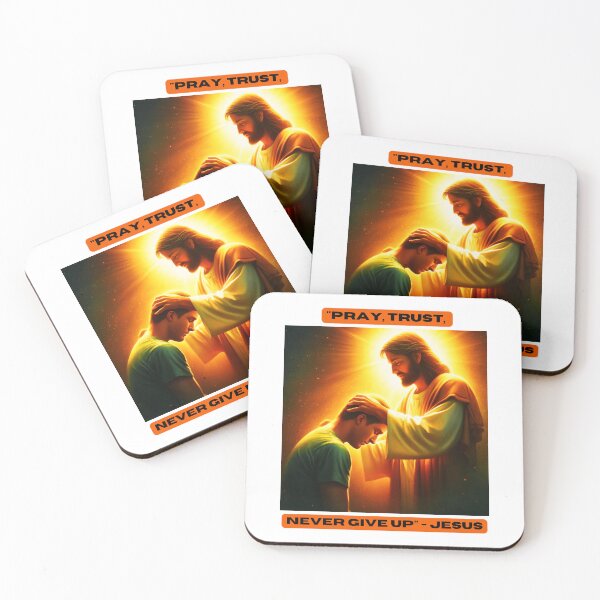 Item preview, "Pray, trust, never give up" - Jesus designed and sold by STO1KA.
