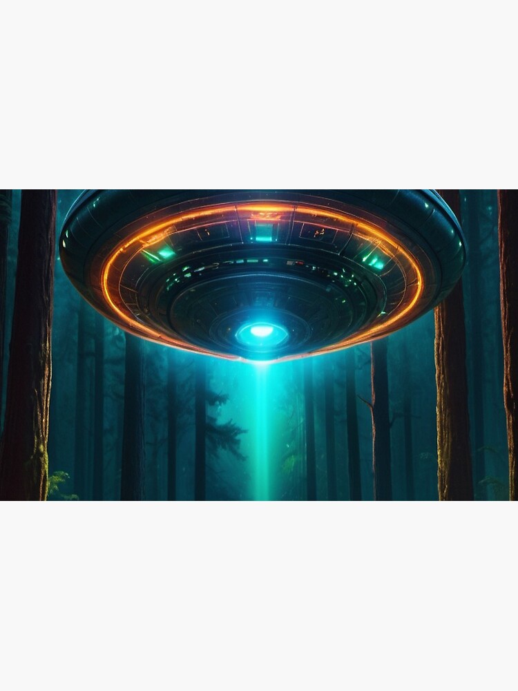 Thumbnail 6 of 6, Coffee Mug, Neon Forest Encounter - Ufo Art  designed and sold by eXtraHumans.