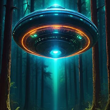 Artwork thumbnail, Neon Forest Encounter - Ufo Art by eXtraHumans