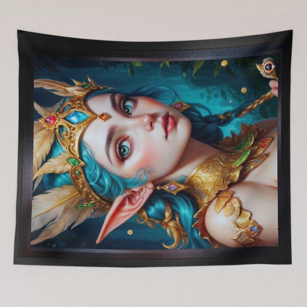 Item preview, A Cute Elf Coming Out To Play Alluring AI Concept Art by Xzendor7 designed and sold by Xzendor7 Digital Art Creations.